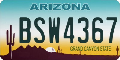 AZ license plate BSW4367