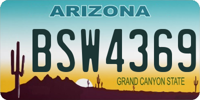 AZ license plate BSW4369