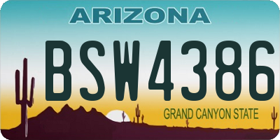 AZ license plate BSW4386