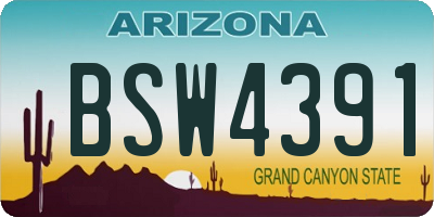 AZ license plate BSW4391