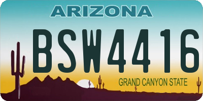 AZ license plate BSW4416