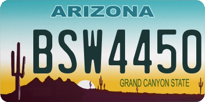 AZ license plate BSW4450