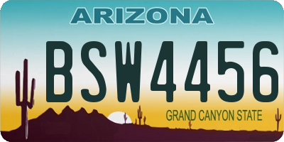 AZ license plate BSW4456
