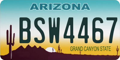 AZ license plate BSW4467