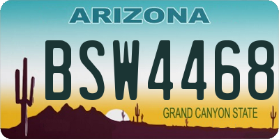 AZ license plate BSW4468