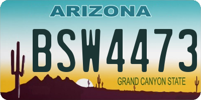 AZ license plate BSW4473