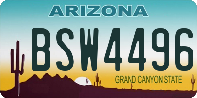 AZ license plate BSW4496