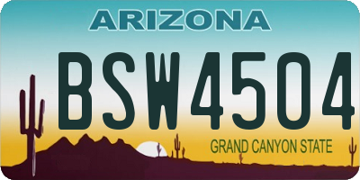 AZ license plate BSW4504