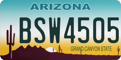 AZ license plate BSW4505