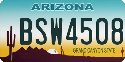 AZ license plate BSW4508