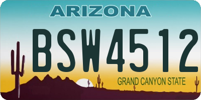 AZ license plate BSW4512