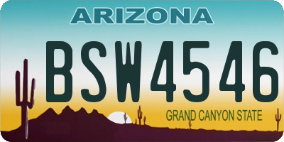 AZ license plate BSW4546