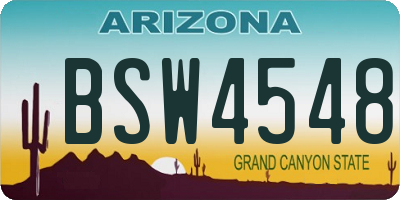 AZ license plate BSW4548