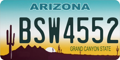 AZ license plate BSW4552