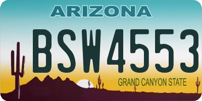 AZ license plate BSW4553