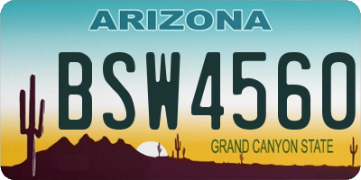 AZ license plate BSW4560