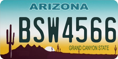 AZ license plate BSW4566