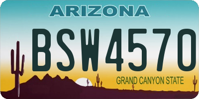 AZ license plate BSW4570