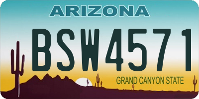 AZ license plate BSW4571