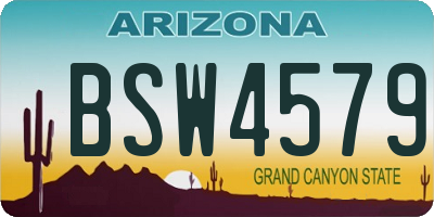 AZ license plate BSW4579
