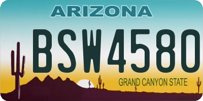 AZ license plate BSW4580