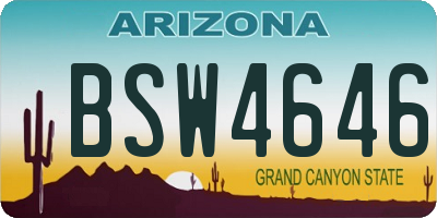 AZ license plate BSW4646