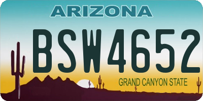 AZ license plate BSW4652