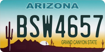 AZ license plate BSW4657