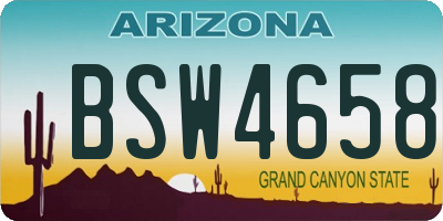 AZ license plate BSW4658