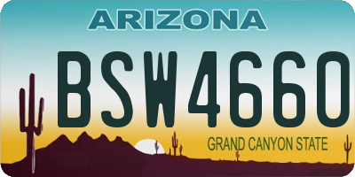 AZ license plate BSW4660