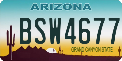AZ license plate BSW4677