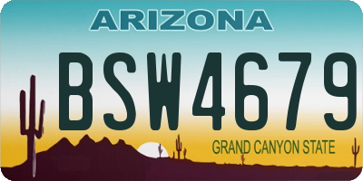 AZ license plate BSW4679