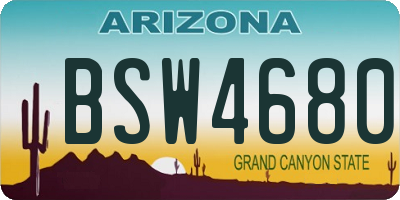 AZ license plate BSW4680
