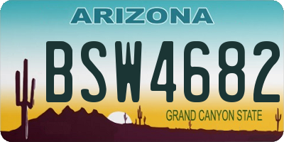 AZ license plate BSW4682