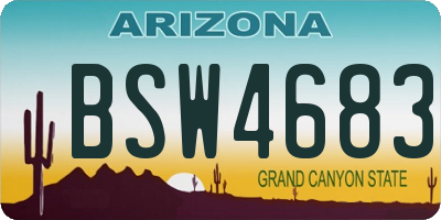 AZ license plate BSW4683