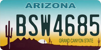 AZ license plate BSW4685