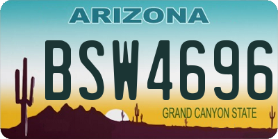 AZ license plate BSW4696