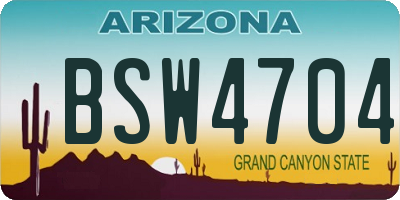 AZ license plate BSW4704