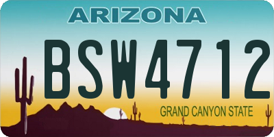 AZ license plate BSW4712