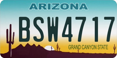 AZ license plate BSW4717