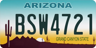 AZ license plate BSW4721