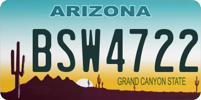 AZ license plate BSW4722