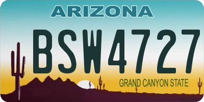 AZ license plate BSW4727