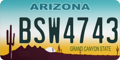 AZ license plate BSW4743