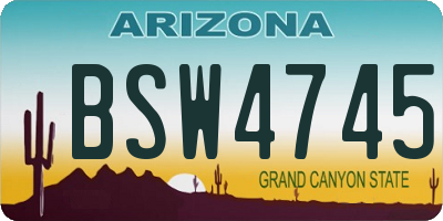 AZ license plate BSW4745
