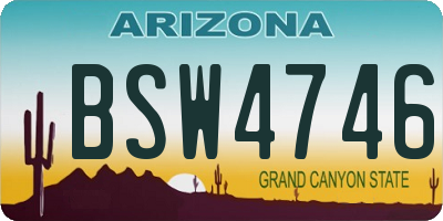 AZ license plate BSW4746