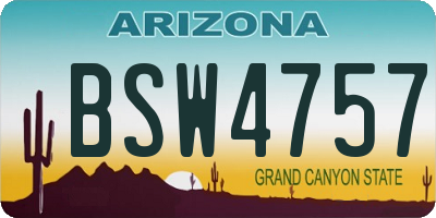 AZ license plate BSW4757