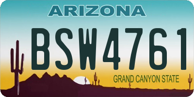 AZ license plate BSW4761