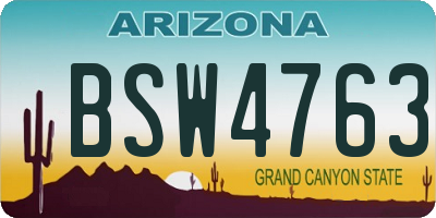 AZ license plate BSW4763