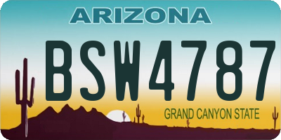 AZ license plate BSW4787
